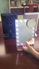 Touch Screen Makeup Mirror With 20 LED Light Bluetooth Music Speaker 10X Magnifying Mirrors Lights