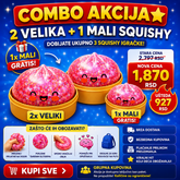 COMBO AKCIJA – 2 VELIKA + 1 MALI GLITER SQUISHY