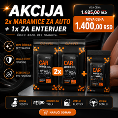 VLAŽNE MARAMICE - AKCIJA 2x maramice za auto + 1x za enterijer