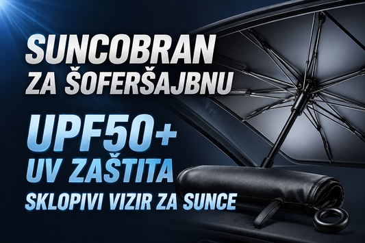 Suncobran za šoferšajbnu – UPF50+ UV zaštita za prijatniju vožnju tokom leta