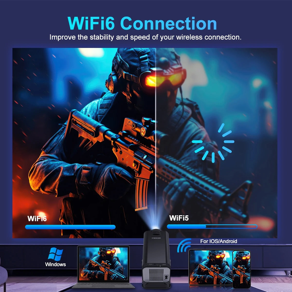 Projektor 4K WiFi Smart 5G