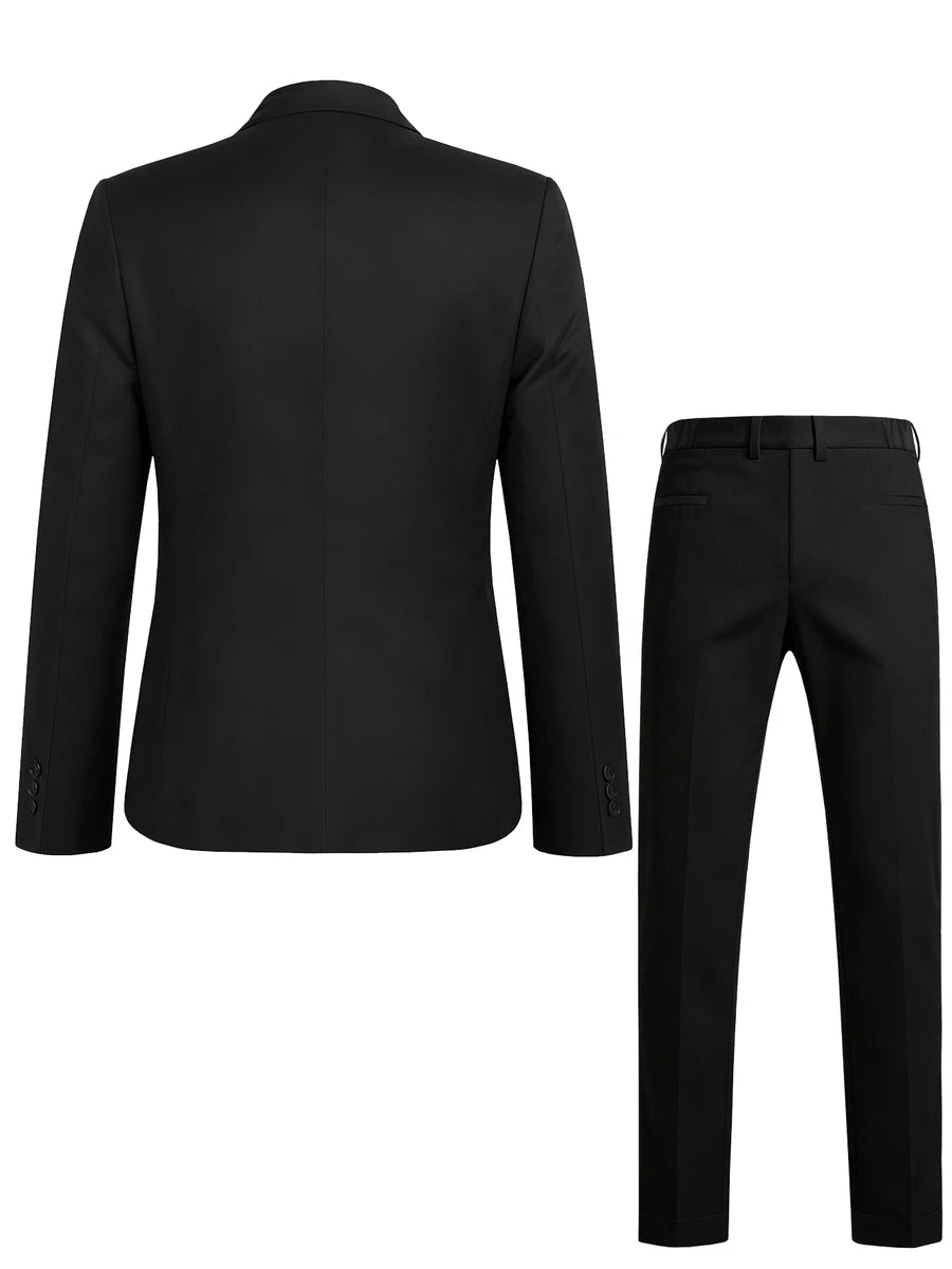 Muški set od sakoa i pantalona, slim fit, klasičan luksuzni stil, formalni, Old Money