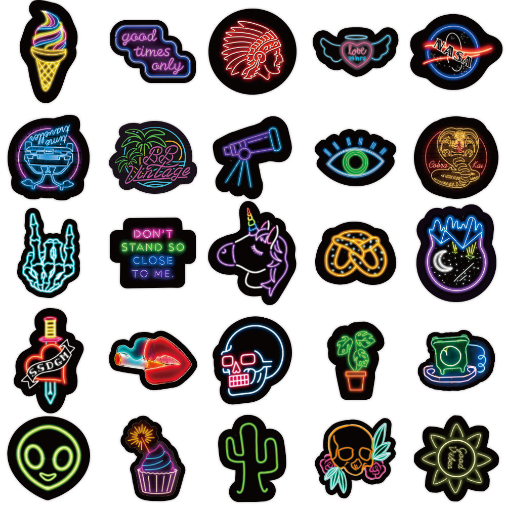 50 Neon Graffiti Stikera