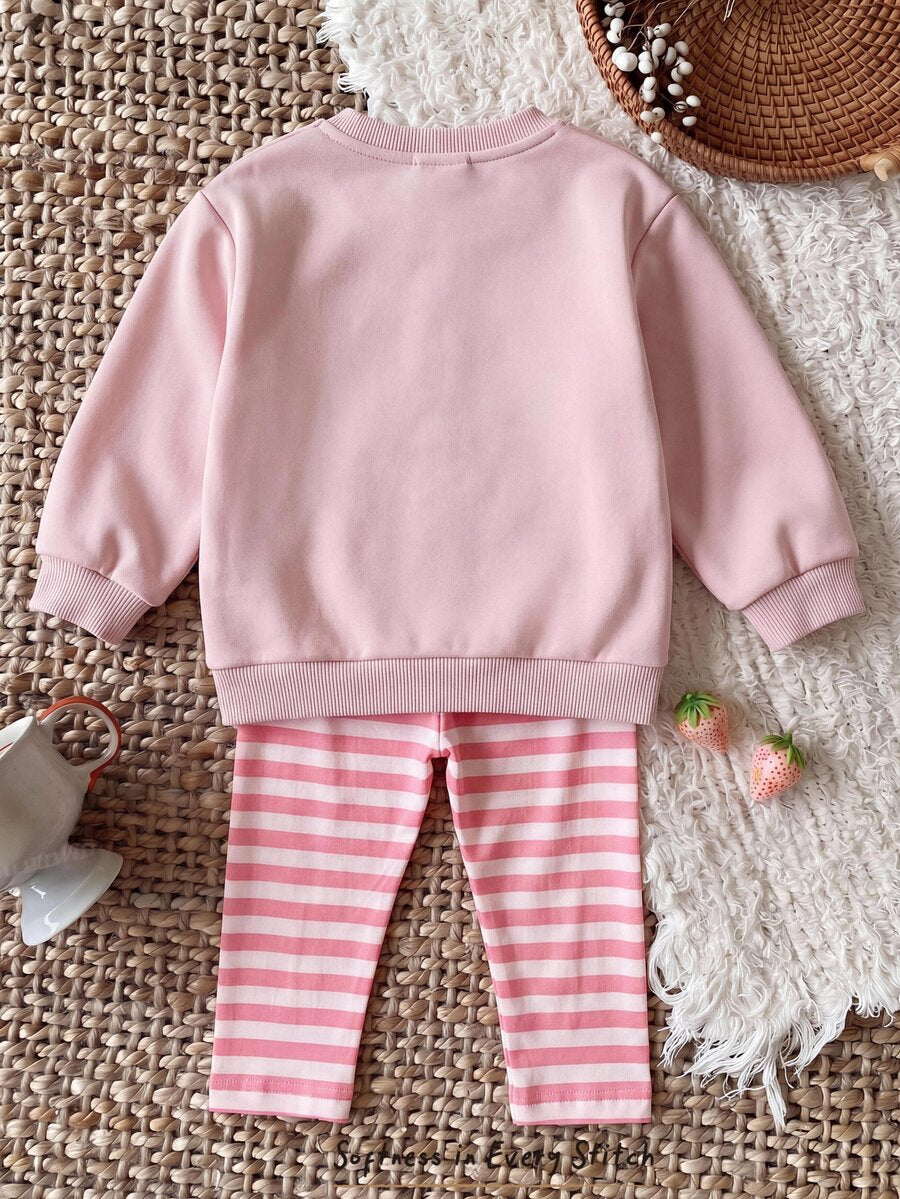 Set od 3 komada za devojčice, udobna jesenja/zimska moda, svež i sladak stil princeze