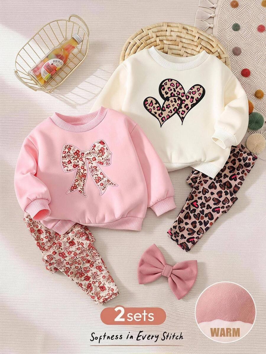 Set od 3 komada za devojčice, udobna jesenja/zimska moda, svež i sladak stil princeze