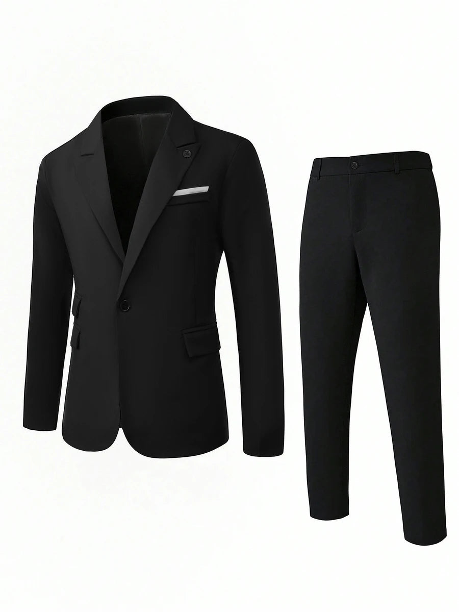Muški poslovni set sa užim krojem, sako sa špicastim reverima i pantalone