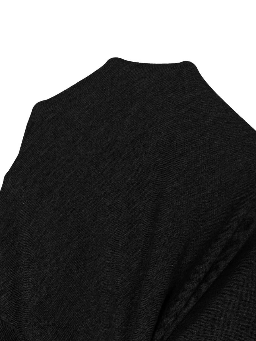 Ženska ležerna haljina plus size, jednobojna, sa okruglim izrezom, kratkim rukavima i džepom