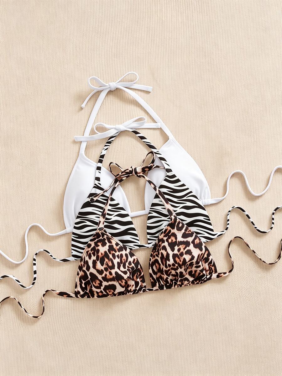 Ženski bikini set od 3 dela plus size,višebojni