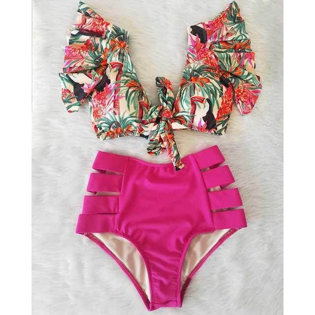 Dvodelni bikini cvetni dezen