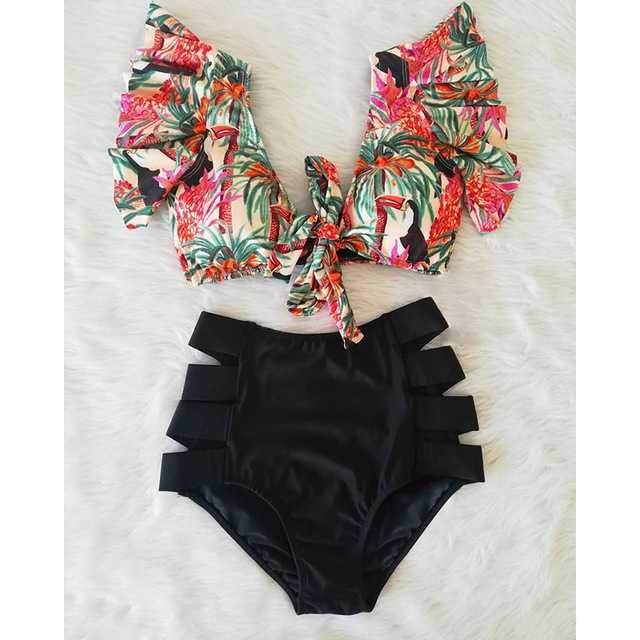 Dvodelni bikini cvetni dezen