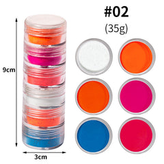 6 boja Pearl Puder za nokte