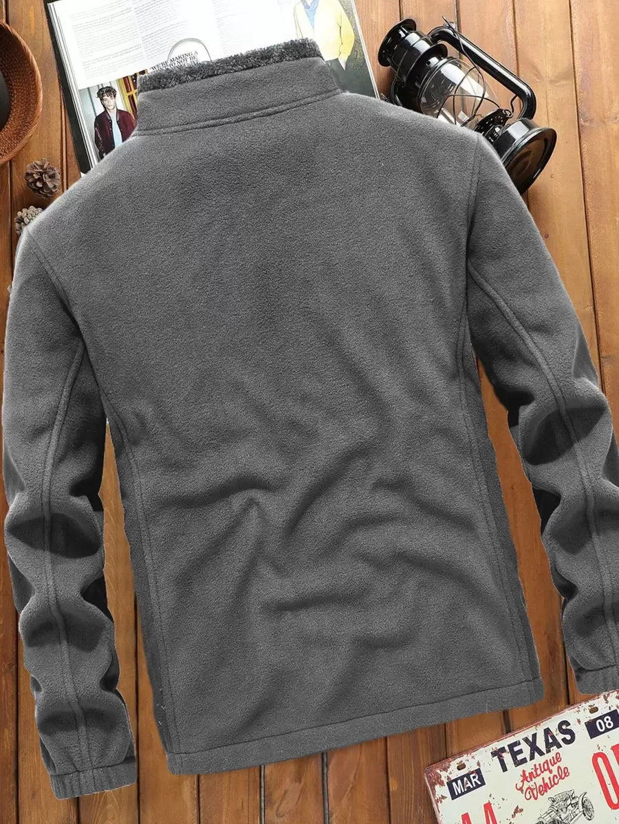Muška oversized jakna dugih rukava sa postavom od teddy flisa