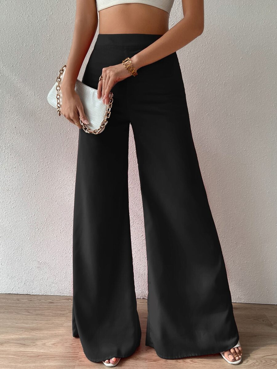 Ženske pantalone sa visokim strukom i širokim nogavicama