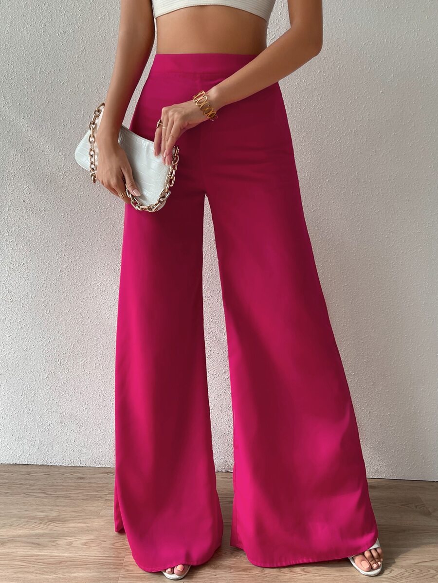 Ženske pantalone sa visokim strukom i širokim nogavicama