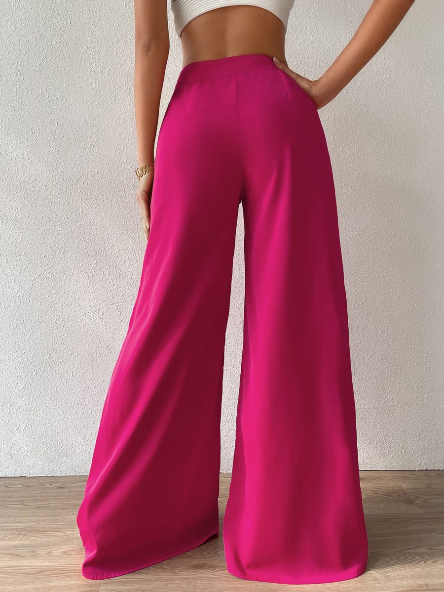 Ženske pantalone sa visokim strukom i širokim nogavicama