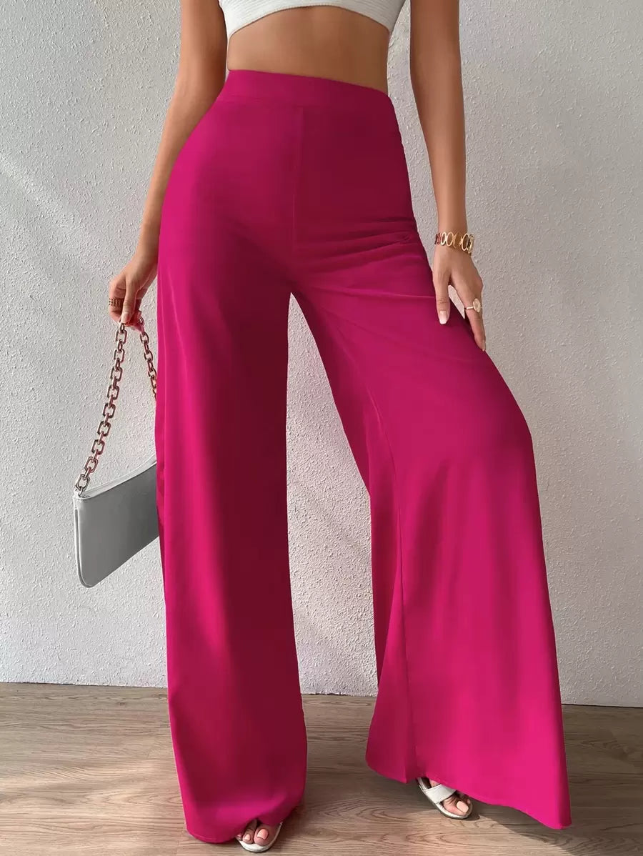 Ženske pantalone sa visokim strukom i širokim nogavicama