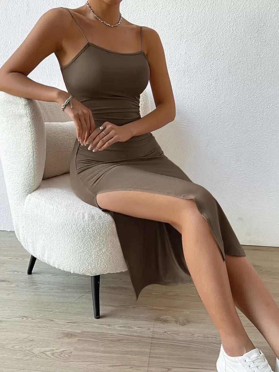Essnce Twist Backless Split Thigh Cami Haljina