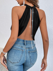 Halter Top sa Detaljima od Kristala