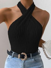 Chiquease Criss Cross Front Halter Top