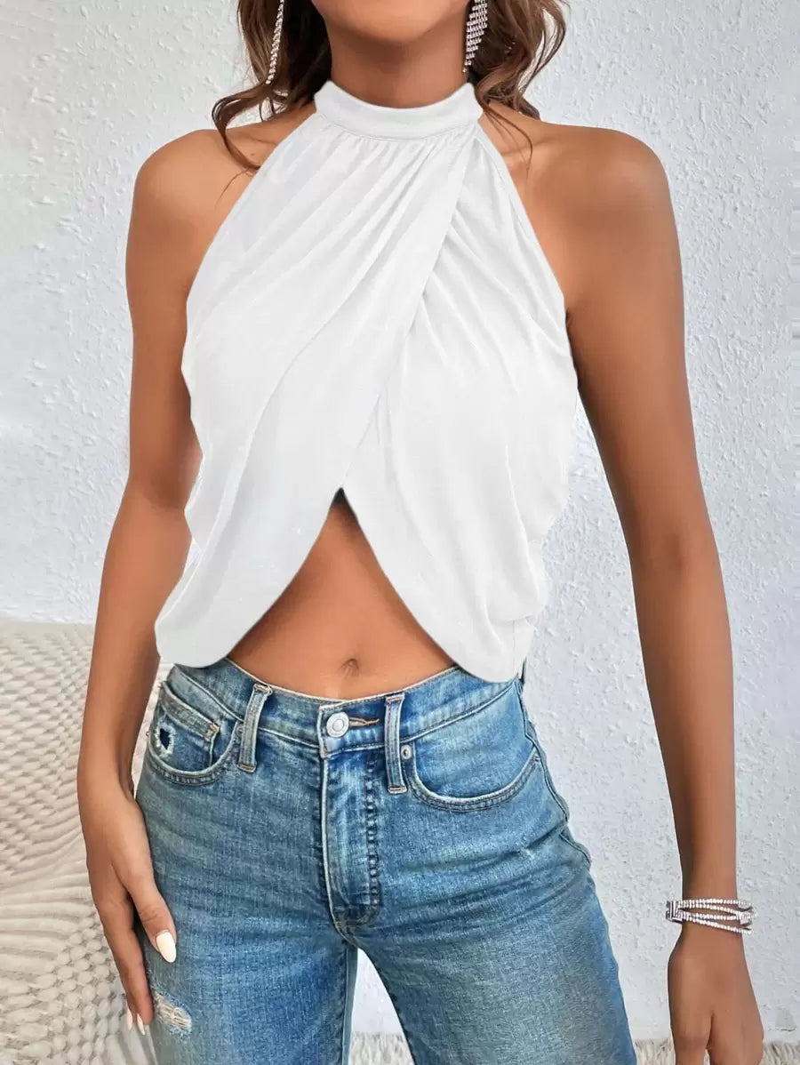 Halter Top sa Detaljima od Kristala