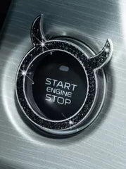 1PC Devil Style Ignition Button Ring - Black Custom Trim Cover For Car Start Button To Enhance Interior Look