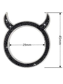 1PC Devil Style Ignition Button Ring - Black Custom Trim Cover For Car Start Button To Enhance Interior Look