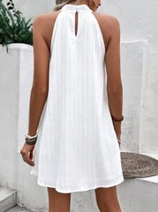 Breezaya Solid Halter Neck Dress Without Belt Vacation Beach Outfits Women