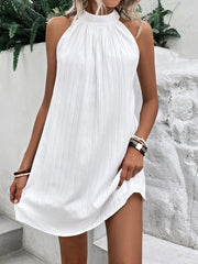 Breezaya Solid Halter Neck Dress Without Belt Vacation Beach Outfits Women