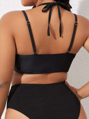 Letnji plus size halter bikini gornji deo sa povezivanjem prstenovima