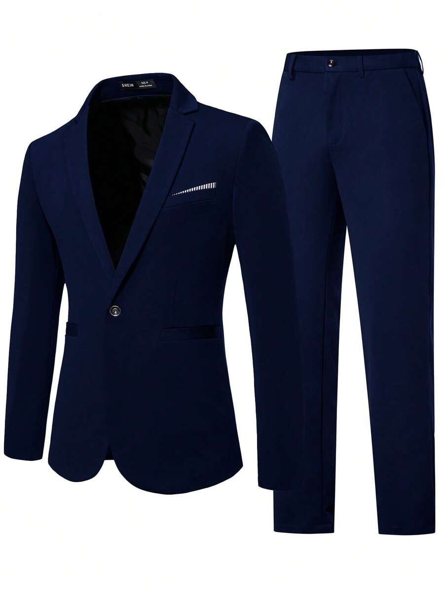 Muški sako sa jednim dugmetom i formalne pantalone za odelo