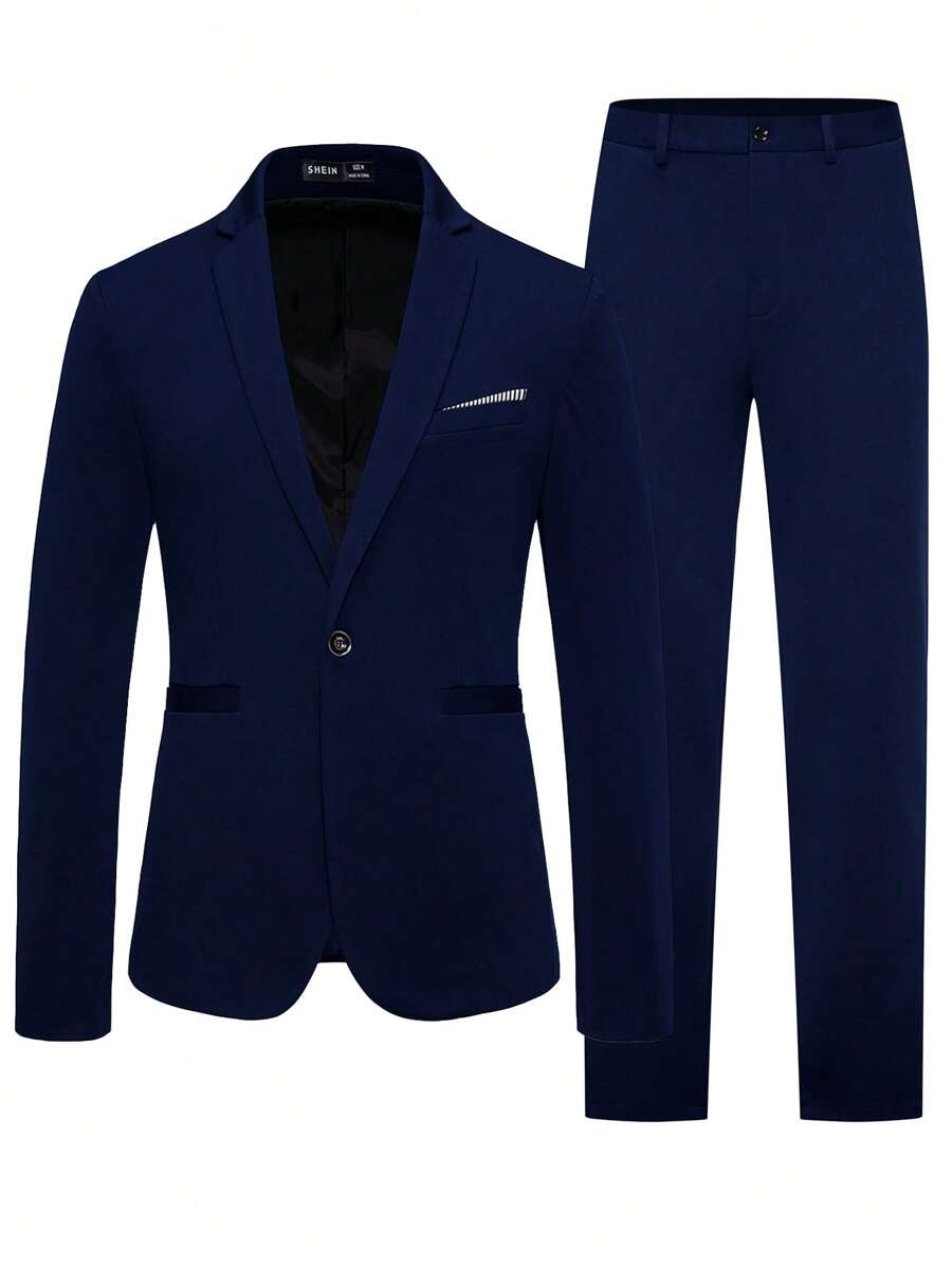 Muški sako sa jednim dugmetom i formalne pantalone za odelo