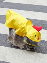PETSIN 1pc Fabric Cartoon Chicken Design Hooded Pet Raincoat For Dog And Cat For Rainy Day