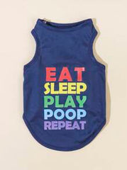 PETSIN 1pc Letter Graphic Pet Tank For Dog And Cat For Summer