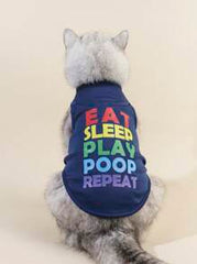 PETSIN 1pc Letter Graphic Pet Tank For Dog And Cat For Summer