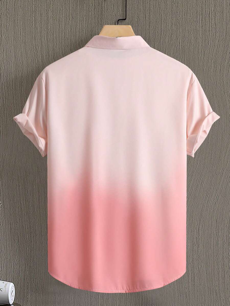 Muška ležerna košulja kratkih rukava sa gradijent bojama za svakodnevno nošenje