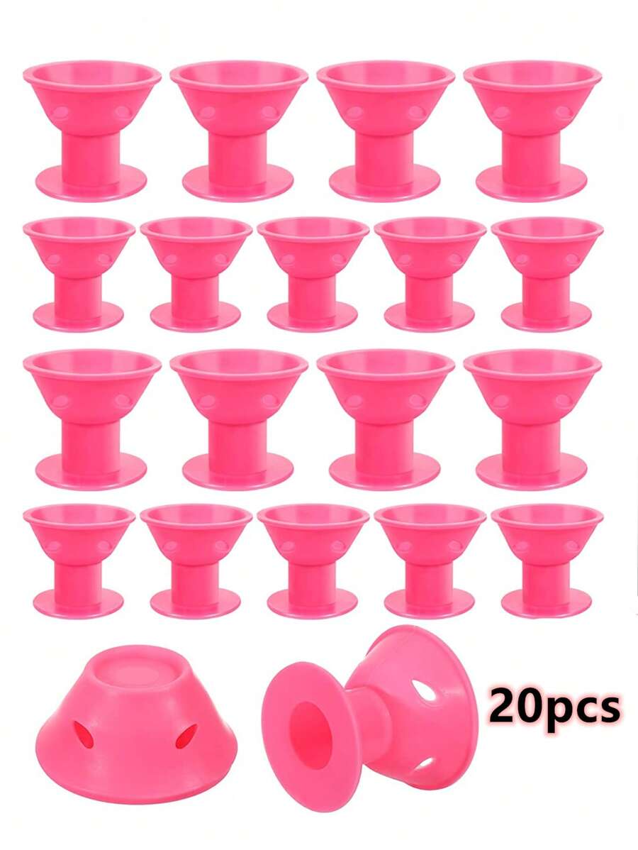 20 kom roze silikonskih uvijača za kosu , magični valjci