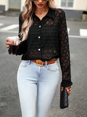 SHEIN Clasi Solid Button Front Shirt Without Bra Fall Cloth For Women