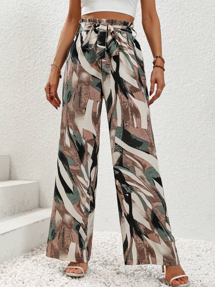 Pantalone sa Širokim Nogavicama i Pojasom