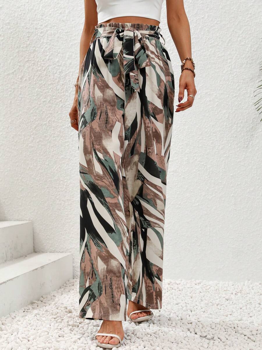 Pantalone sa Širokim Nogavicama i Pojasom