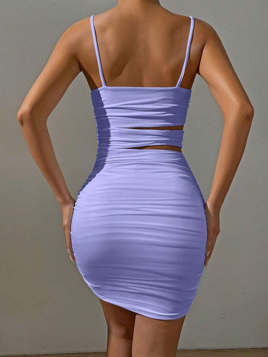 Cut Out Ruched Cami Bodycon Haljina