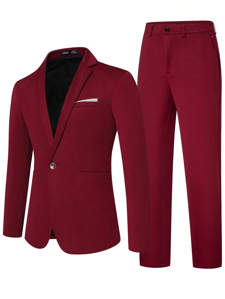 Muški sako sa jednim dugmetom i formalne pantalone za odelo