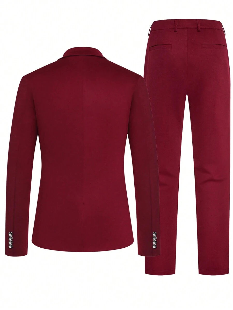 Muški sako sa jednim dugmetom i formalne pantalone za odelo