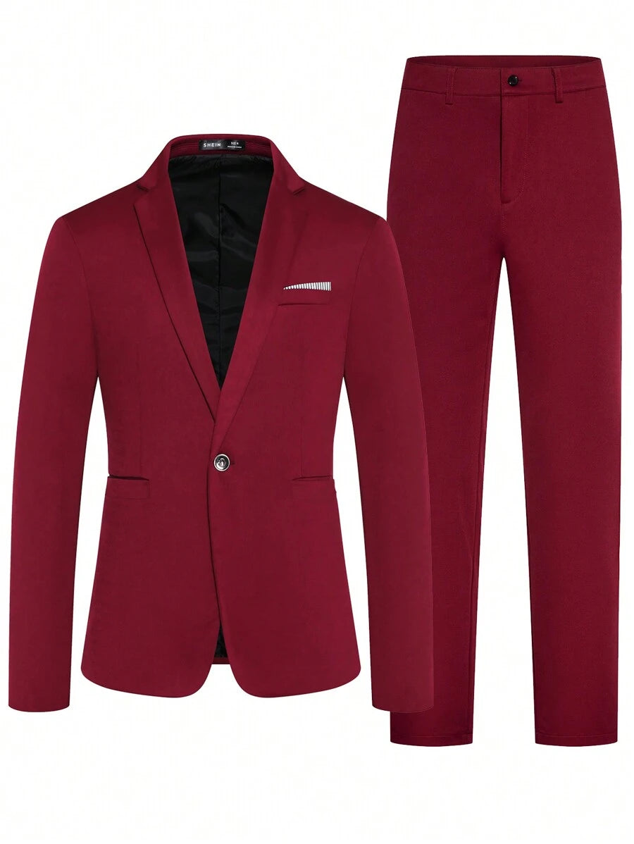 Muški sako sa jednim dugmetom i formalne pantalone za odelo