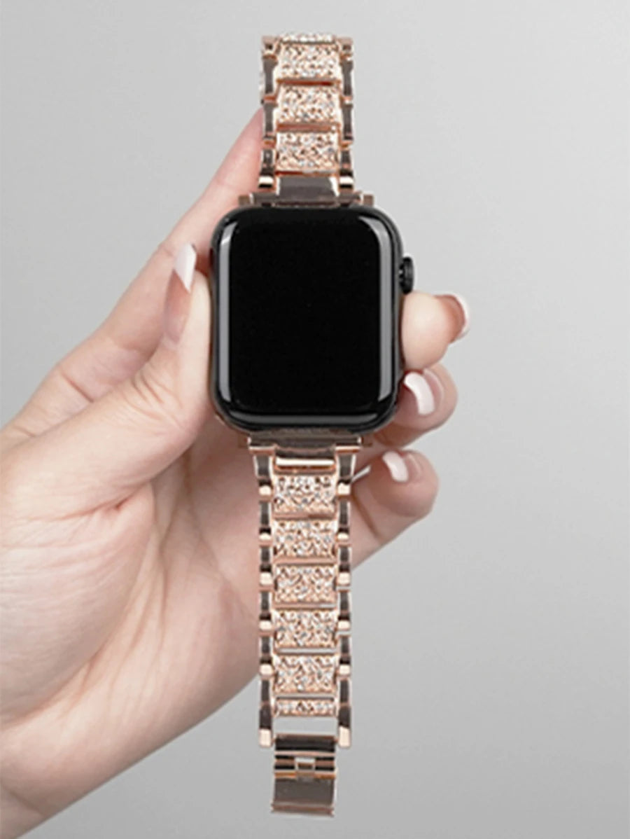 Metalna narukvica za sat sa kristalima, kompatibilna sa Apple Watch, odličan poklon