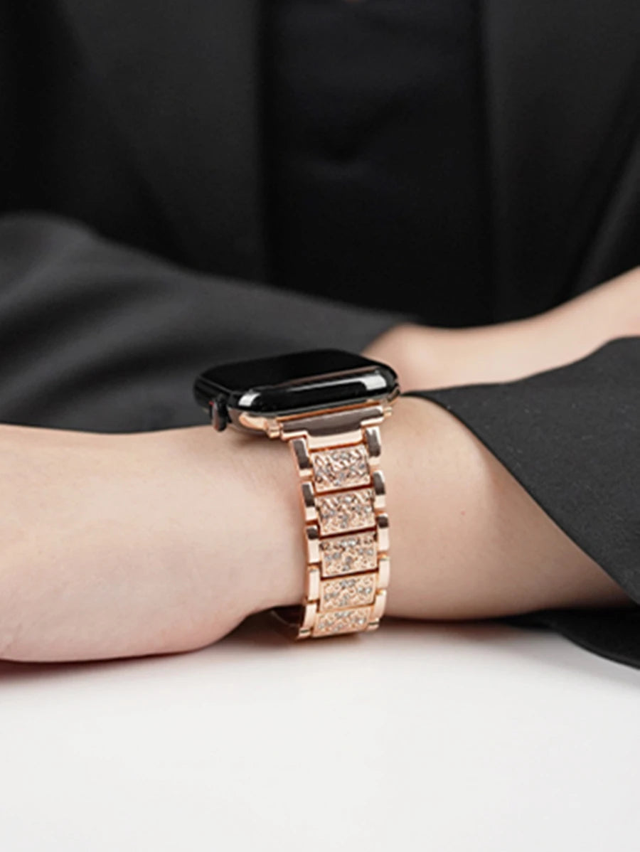 Metalna narukvica za sat sa kristalima, kompatibilna sa Apple Watch, odličan poklon