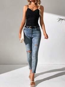 SHEIN Tall Solid Ruched Cami Top