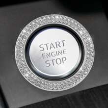 Rhinestone Decor Car One-button Start Sticker