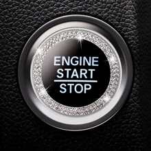 Rhinestone Decor Car One-button Start Sticker
