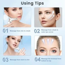 1pc Pulsed Neck & Face Beauty Device - Thermal Skin Rejuvenation Tool, Smooth & Tighten Skin - Dual Slimming & Body Vibration Massage, 7 Color Modes, Effectively Reduces Wrinkles, Firms & Lifts Skin