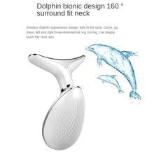 1pc Pulsed Neck & Face Beauty Device - Thermal Skin Rejuvenation Tool, Smooth & Tighten Skin - Dual Slimming & Body Vibration Massage, 7 Color Modes, Effectively Reduces Wrinkles, Firms & Lifts Skin